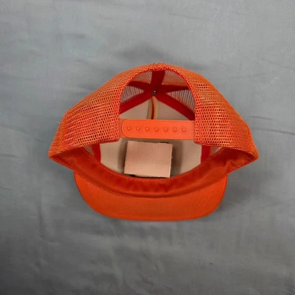 Speedway Foam Trucker Hat Orange Bowling Clock Novelty‎ One Size Vintage Cap